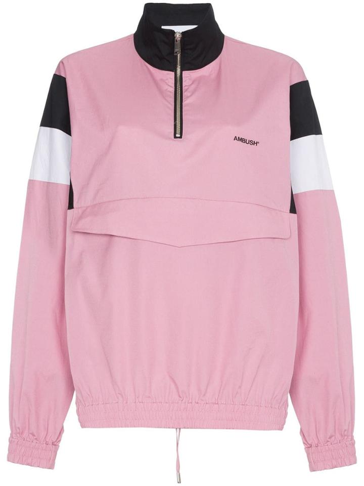 Ambush Oversized Long Sleeve Cotton Track Shirt - Pink