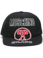 Moschino Double Question Mark Cap, Men's, Size: Medium, Black, Cotton/nylon