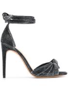 Alexandre Birman Bow Detail Glitter Sandals - Grey