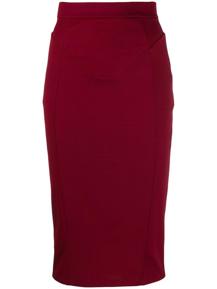 Murmur Cast Midi Skirt - Red