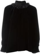 Fendi Velvet Blouse, Women's, Size: 40, Black, Viscose/silk/cotton