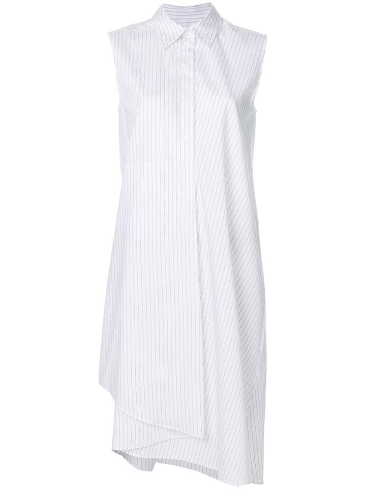 Mm6 Maison Margiela Sleeve-less Shift Midi Dress - White