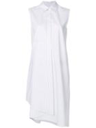 Mm6 Maison Margiela Sleeve-less Shift Midi Dress - White
