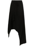 Marques'almeida Asymmetric Merino Wool Skirt - Black