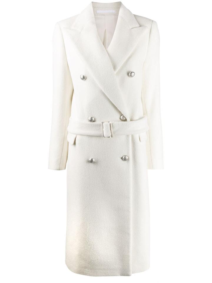 Tagliatore Double Breasted Midi Coat - White