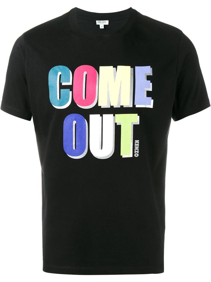 Kenzo Come Out Print T-shirt, Men's, Size: Large, Black, Cotton