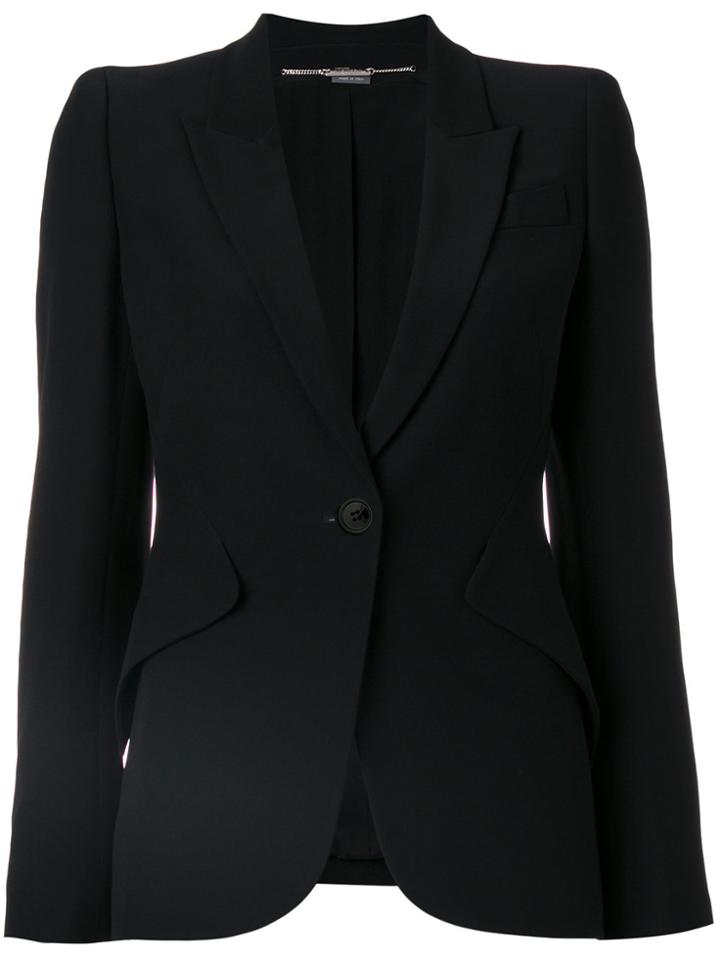 Alexander Mcqueen Scooped Tailored Jacket - Black