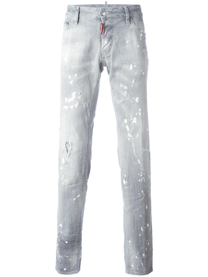 Dsquared2 Slim Large Splatter Jeans - Grey