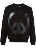 Love Moschino Peace Print Sweatshirt, Men's, Size: Large, Black, Cotton
