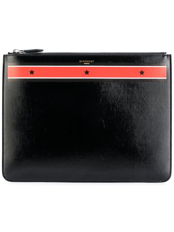 Givenchy Stars And Stripes Print Pouch - Black