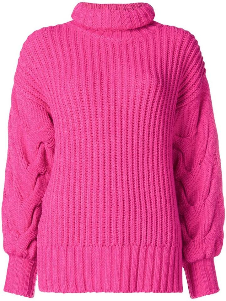 P.a.r.o.s.h. Turtleneck Ribbed Jumper - Pink