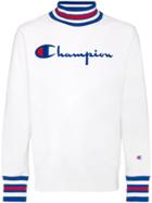Champion Striped Logo-embroidered Jumper - White