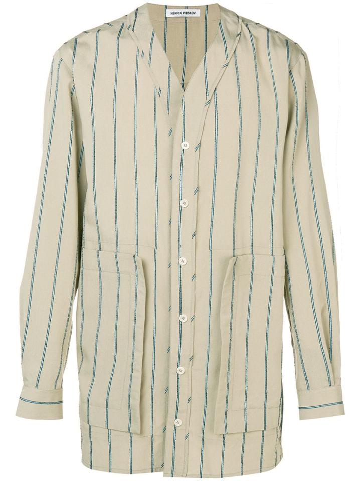 Henrik Vibskov Striped Shirt Jacket - Neutrals