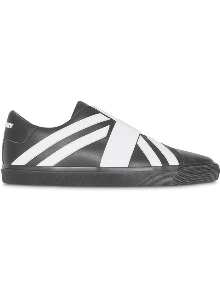Burberry Union Jack Motif Slip-on Sneakers - Black