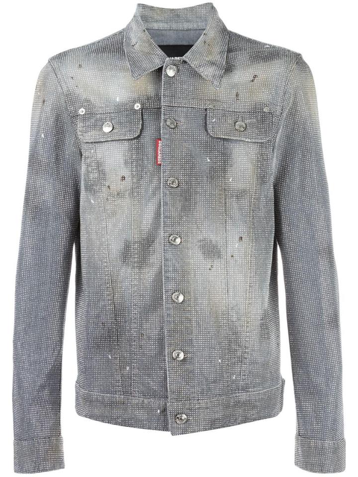 Dsquared2 Studded Denim Jacket - Grey