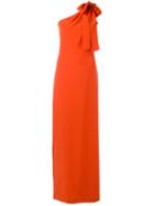 Boutique Moschino Single Shoulder Gown, Women's, Size: 42, Yellow/orange, Polyester/triacetate