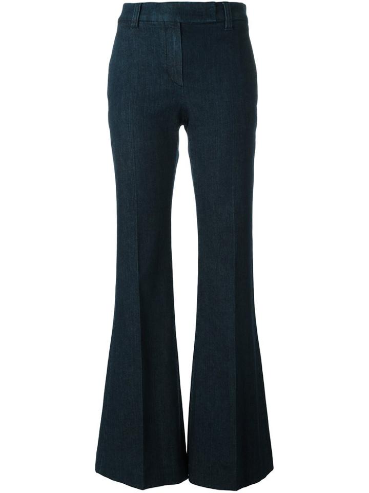 Brunello Cucinelli Flared Jeans, Women's, Size: 42, Blue, Cotton/spandex/elastane