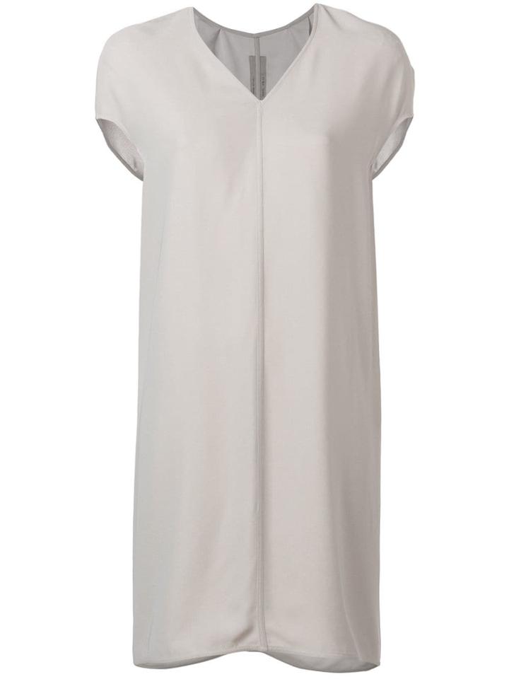 Rick Owens V-neck Shift Dress - Grey