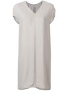 Rick Owens V-neck Shift Dress - Grey