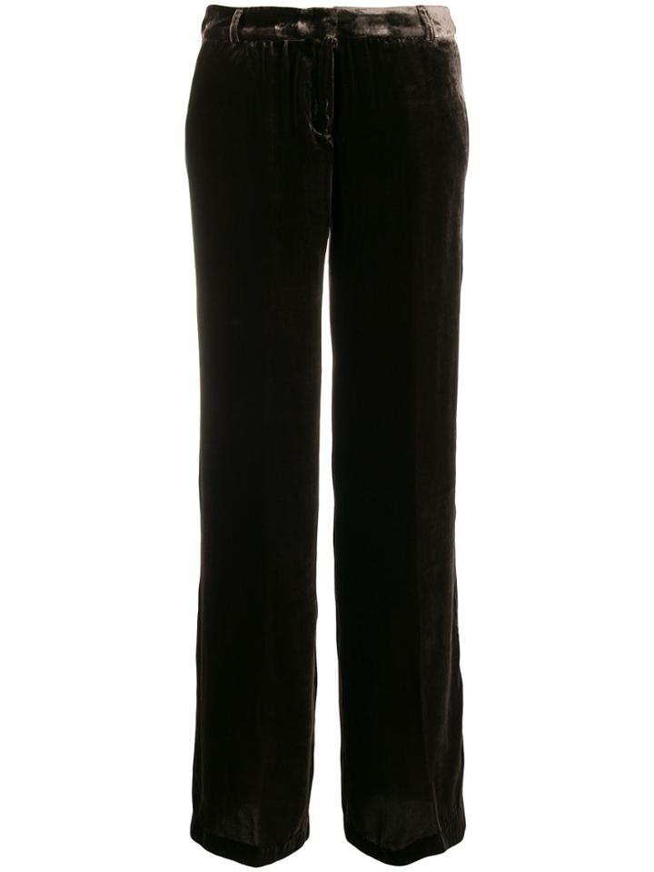 Kiltie High Rise Wide Leg Trousers - Brown