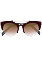 Italia Independent Square Frame Sunglasses - Red