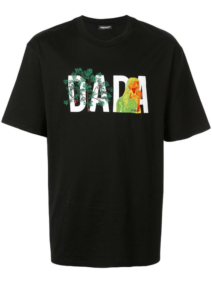 Christian Dada Logo Embroidery T-shirt - Black