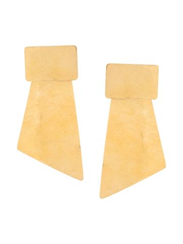 Liya Long Geometric Shaped Earrings - Metallic