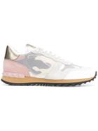 Valentino Rockrunner Printed Sneakers - White
