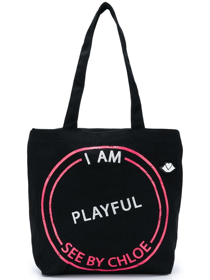 See By Chloé Playful Print Tote - Black