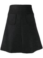 Red Valentino Redvalentino Scallop Detailed A-line Skirt - Black