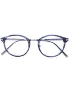 Ermenegildo Zegna - Round Frame Glasses - Men - Acetate/titanium - 49, Blue, Acetate/titanium