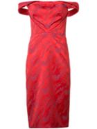 Zac Posen Off The Shoulder Dress, Women's, Size: 6, Red, Polyester/polyimide/spandex/elastane