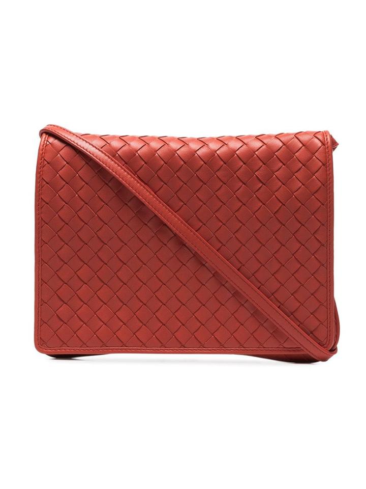 Bottega Veneta Woven Crossbody Bag - Red