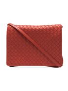 Bottega Veneta Woven Crossbody Bag - Red