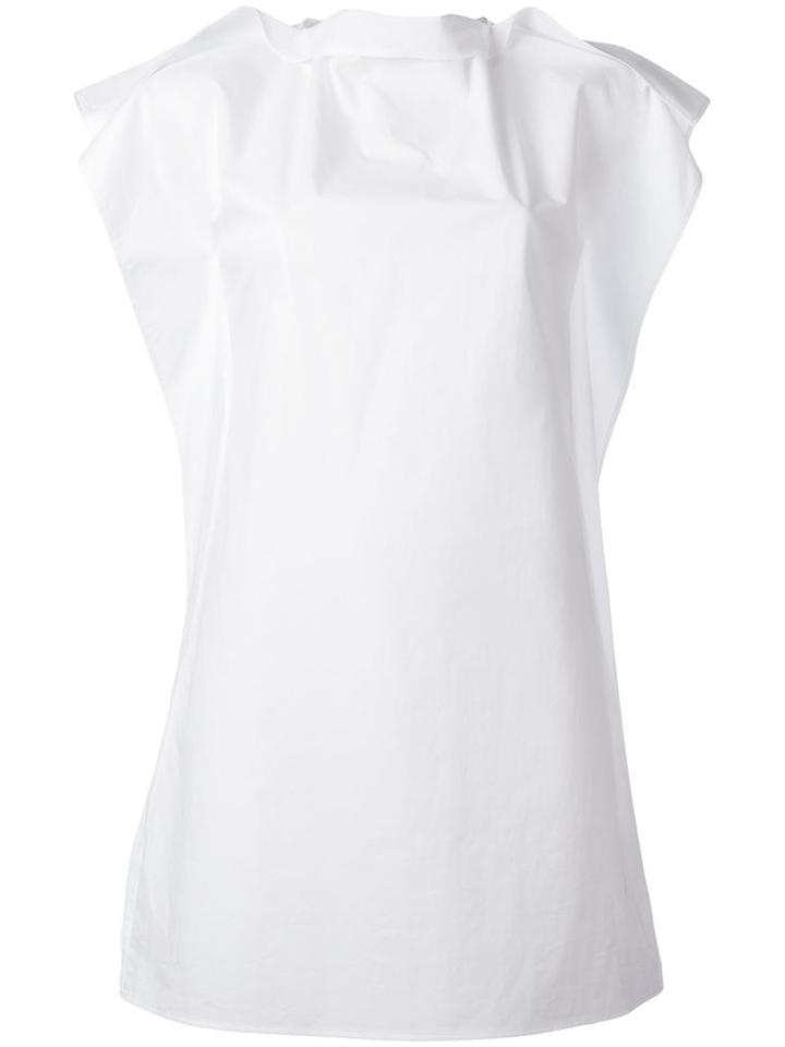 Mm6 Maison Margiela Gathered Back Mini Dress, Women's, Size: 42, White, Cotton