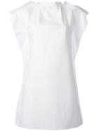 Mm6 Maison Margiela Gathered Back Mini Dress, Women's, Size: 42, White, Cotton