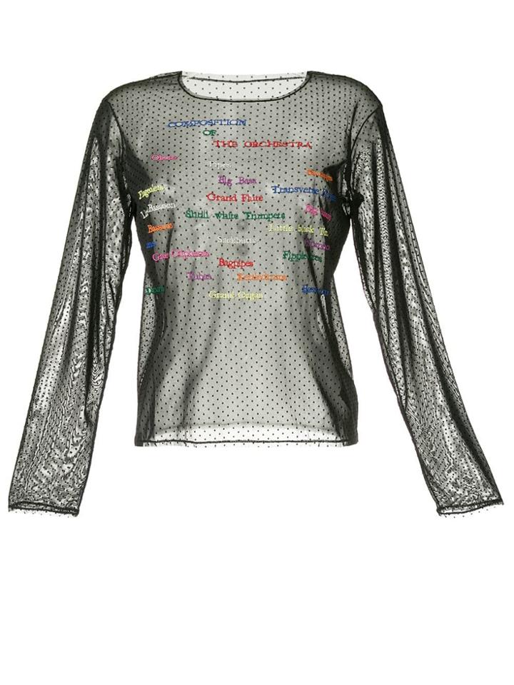 Tu Es Mon Trésor 'the Orchestra' Mesh Top - Black