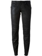 Diesel Black Gold Wax Effect Biker Trousers, Women's, Size: 42, Cotton/polyester/spandex/elastane