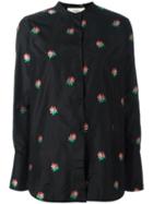 Ports 1961 Floral Jacquard Shirt, Women's, Size: 44, Black, Silk/polyester