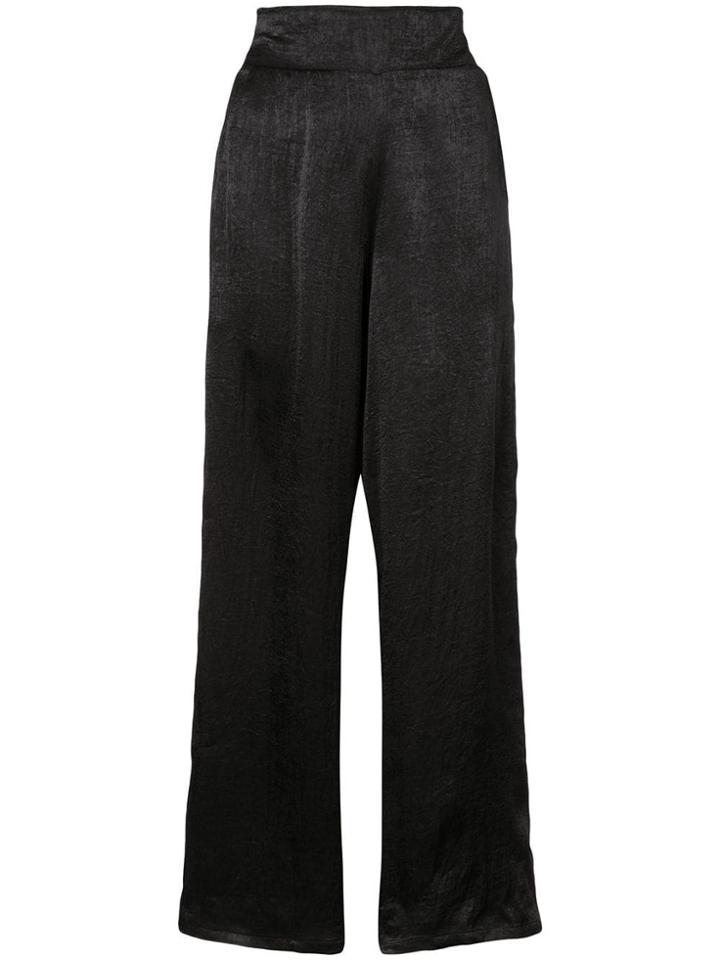 Misa Los Angeles Satin High-waisted Trousers - Black