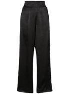 Misa Los Angeles Satin High-waisted Trousers - Black