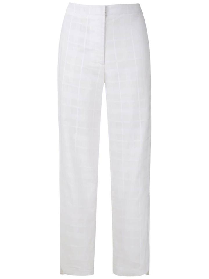 Mara Mac Check Cropped Trousers - White