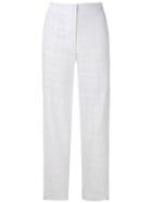 Mara Mac Check Cropped Trousers - White