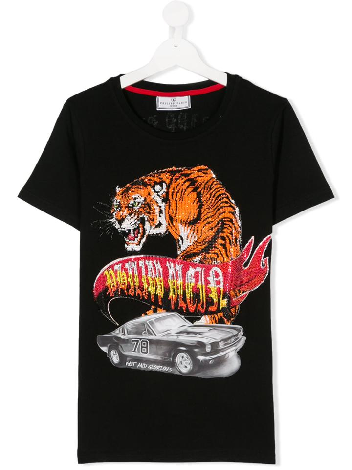 Philipp Plein Junior Teen Mixed-print T-shirt - Black