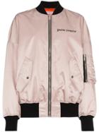 Palm Angels Pink Satin Oversized Bomber - Pink & Purple