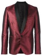 Christian Pellizzari Shawl Lapel Smoking Jacket, Men's, Size: 52, Red, Polyester/polyamide/viscose