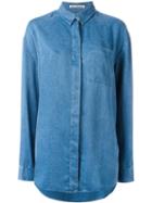 Acne Studios Concealed Fastening Shirt, Women's, Size: 36, Blue, Lyocell