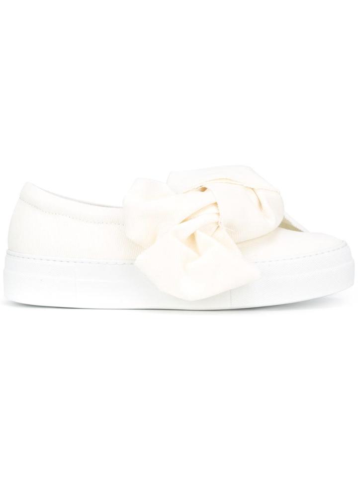 Joshua Sanders Bow Slip-on Sneakers - Nude & Neutrals
