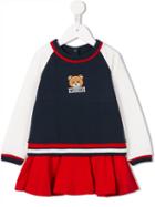 Moschino Kids Teddy Print Sweatshirt Dress, Toddler Girl's, Size: 24 Mth, White