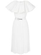 Huishan Zhang Pleated Belted Dress - White